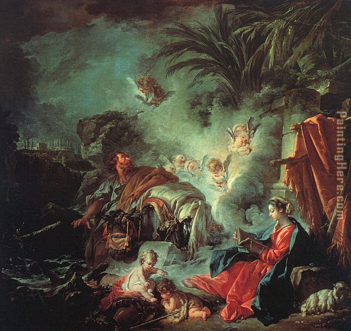 The Rest on the Flight into Egypt painting - Francois Boucher The Rest on the Flight into Egypt art painting